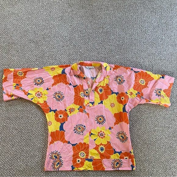 ZARA Colorful Oversized Floral Tunic Top Blouse Size Large - Picture 4 of 10